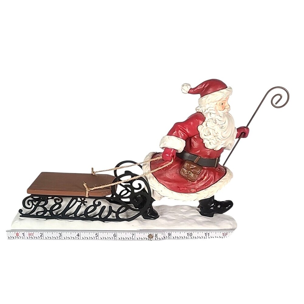 Rare Vintage Hallmark Christmas in Evergreen Santa Pulling Sled, Geoff Greenleaf - Picture 13 of 14
